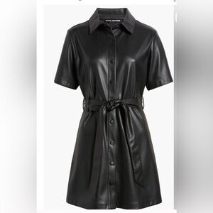 Steve Madden Faux Leather Belted Dress